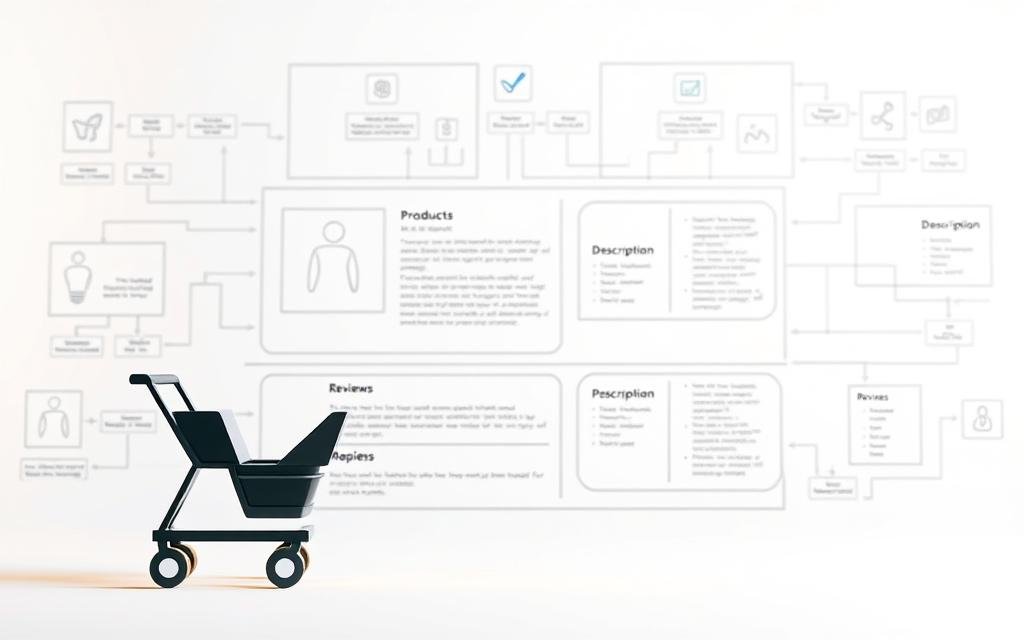 A detailed, technical diagram of a product schema, meticulously crafted for online stores in Alberta. Rendered with clean, minimalist lines and a crisp, white background to convey professionalism and attention to detail. The schema showcases key elements like product name, description, price, and reviews, illuminated by warm, soft lighting that casts subtle shadows. In the foreground, the AlbertaRank SEO Agency logo stands prominently, reflecting the expertise and guidance this agency provides for e-commerce SEO. The overall mood is one of clarity, organization, and the promise of increased visibility and rich results for Alberta-based online businesses.