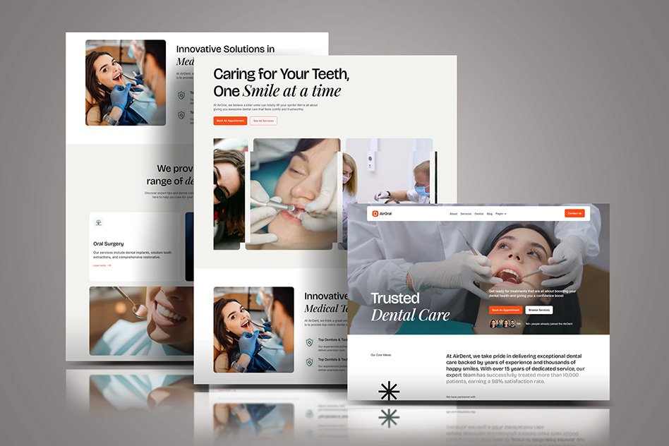 Dental clinic website design sample
