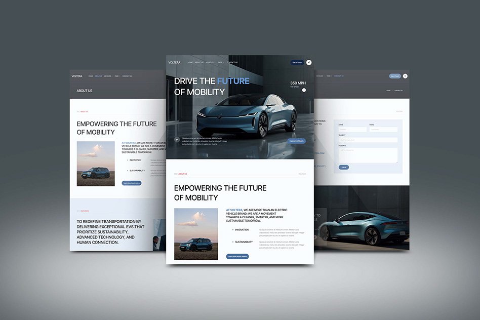 Automotive website design sample