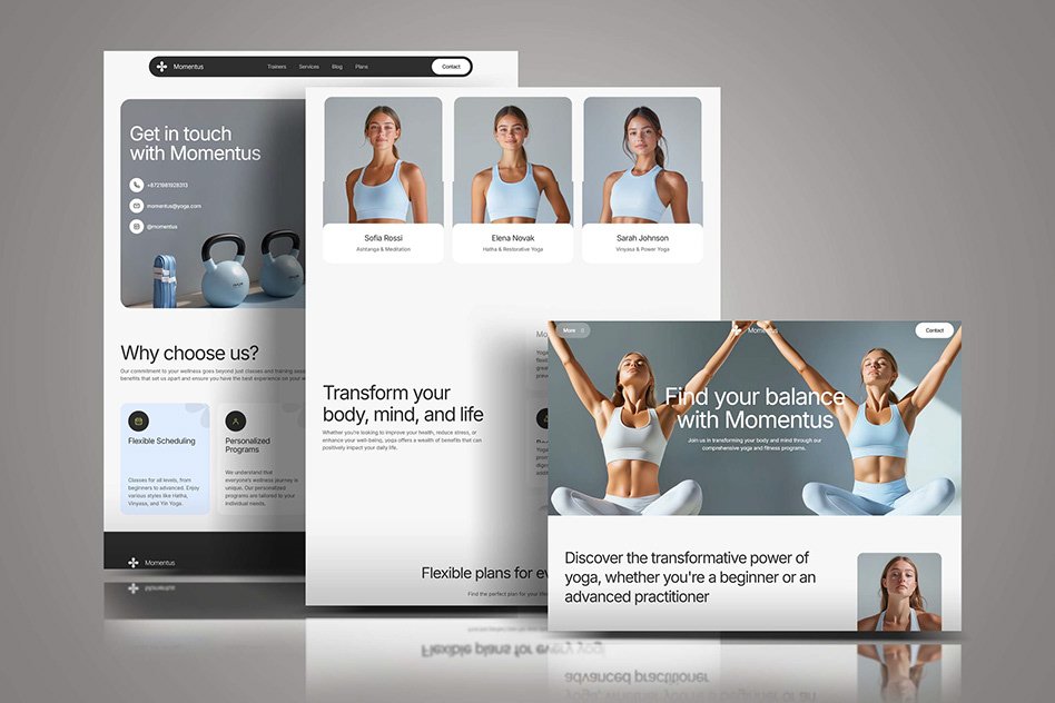 Fitness website design sample